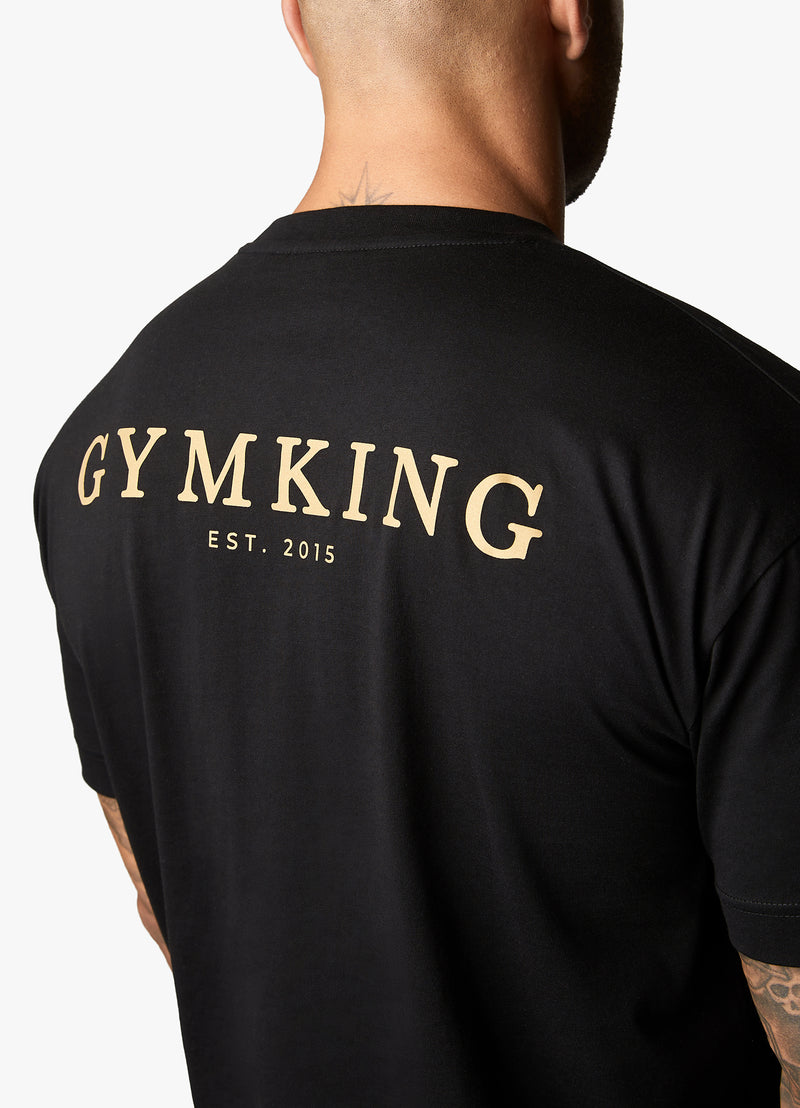 Gym King Oversized Logo T-shirt - Black/Gold