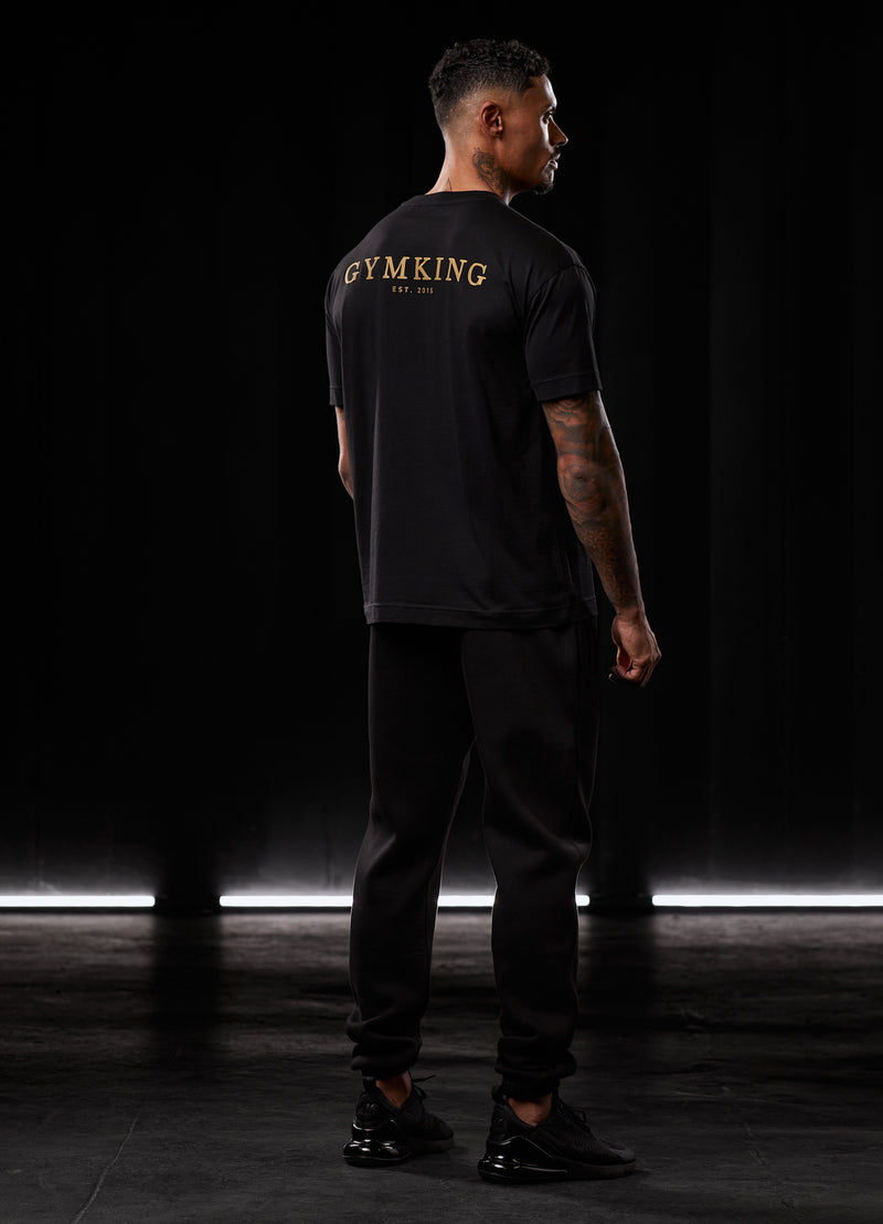 Gym King Oversized Logo T-shirt - Black/Gold