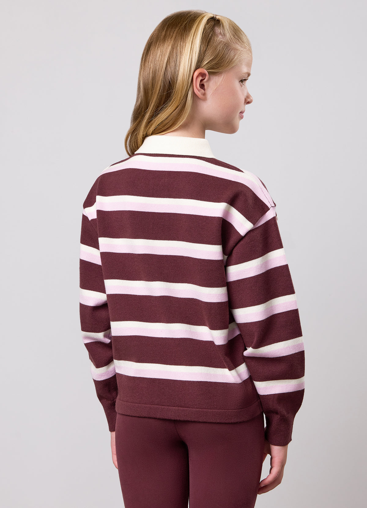 Gym King Younger Kids Evoke Knit Rugby Shirt - Burnt Fig