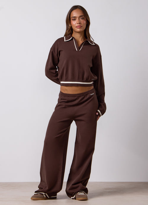Gym King Evoke Luxe Knit Tracksuit Set - Americano