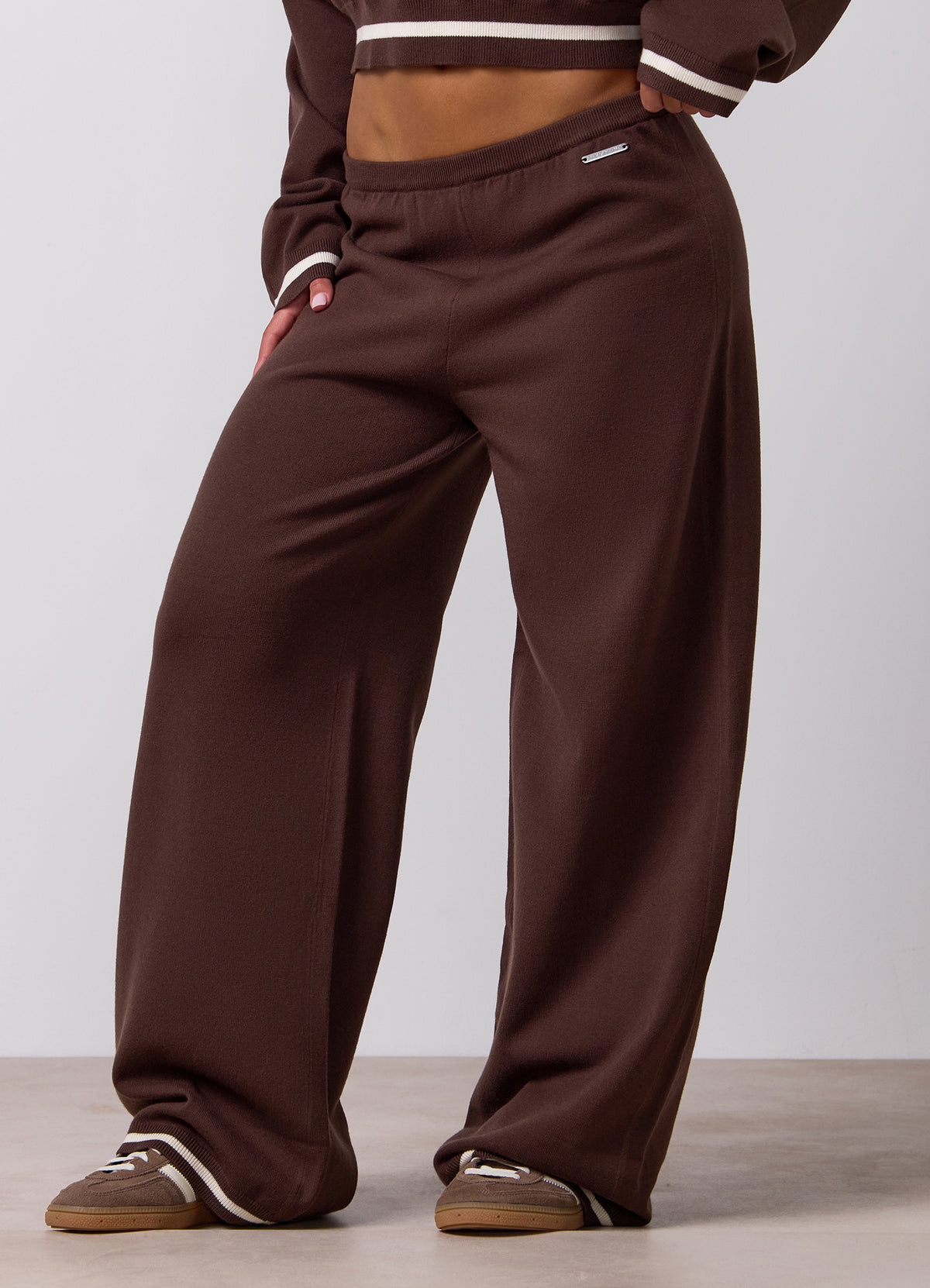 Gym King Evoke Luxe Fine Knit Trouser - Americano