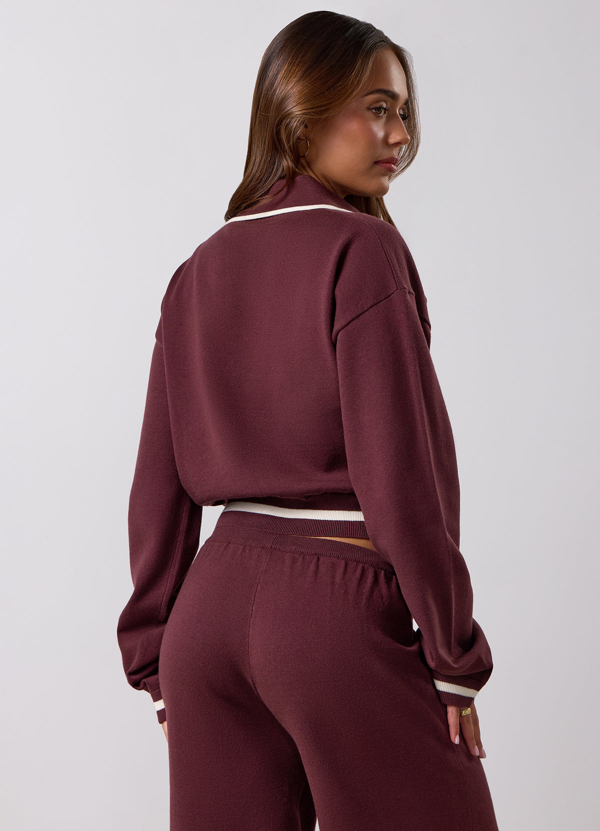 Gym King Evoke Luxe Fine Knit Polo - Burnt Fig