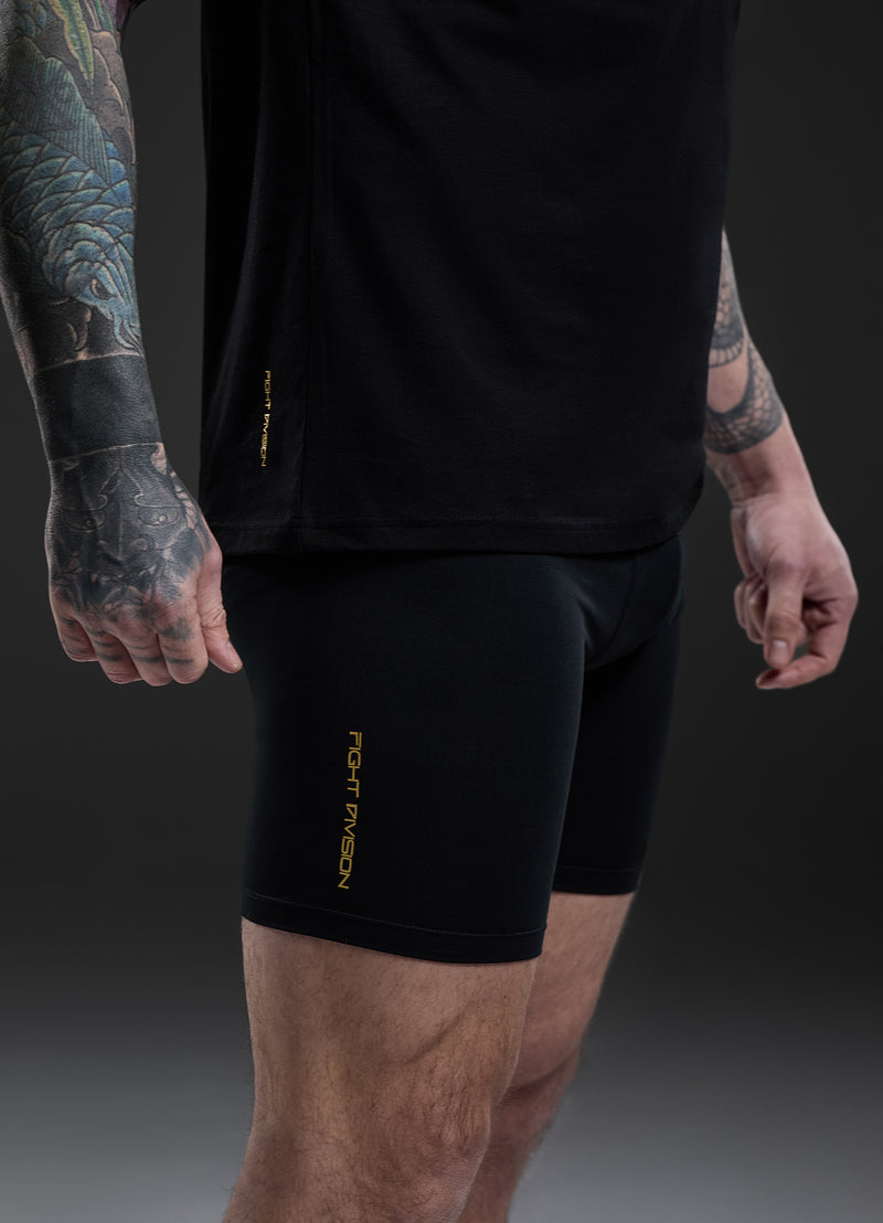 Gym King Fight Division Combat Compression Short - Black