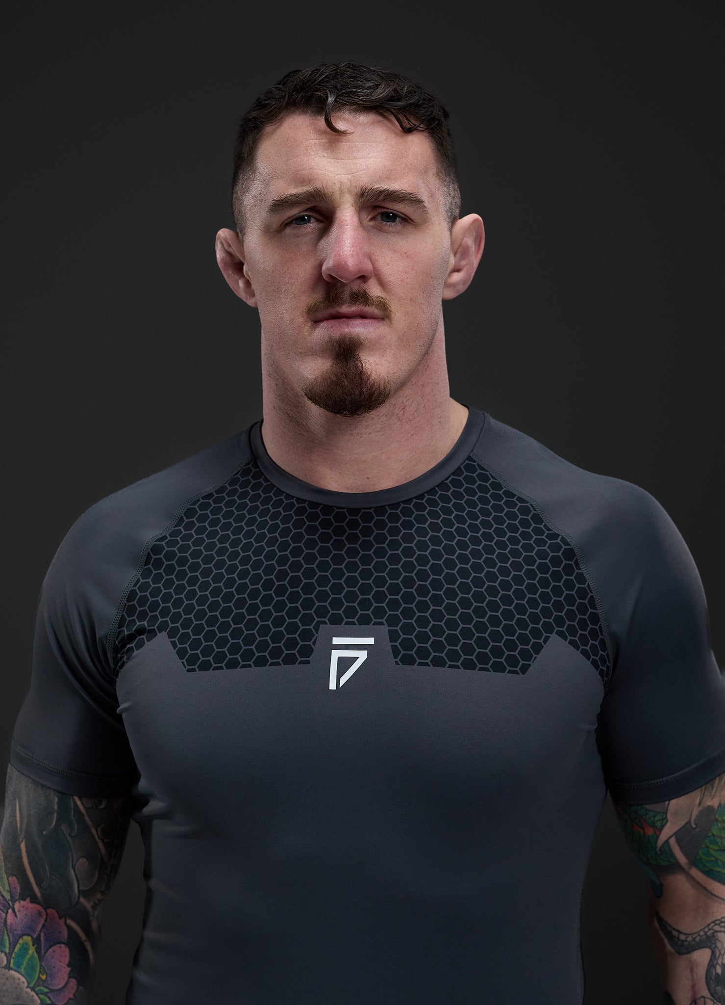 Gym King Fight Division Combat Short Sleeve Rash Guard - Graphite