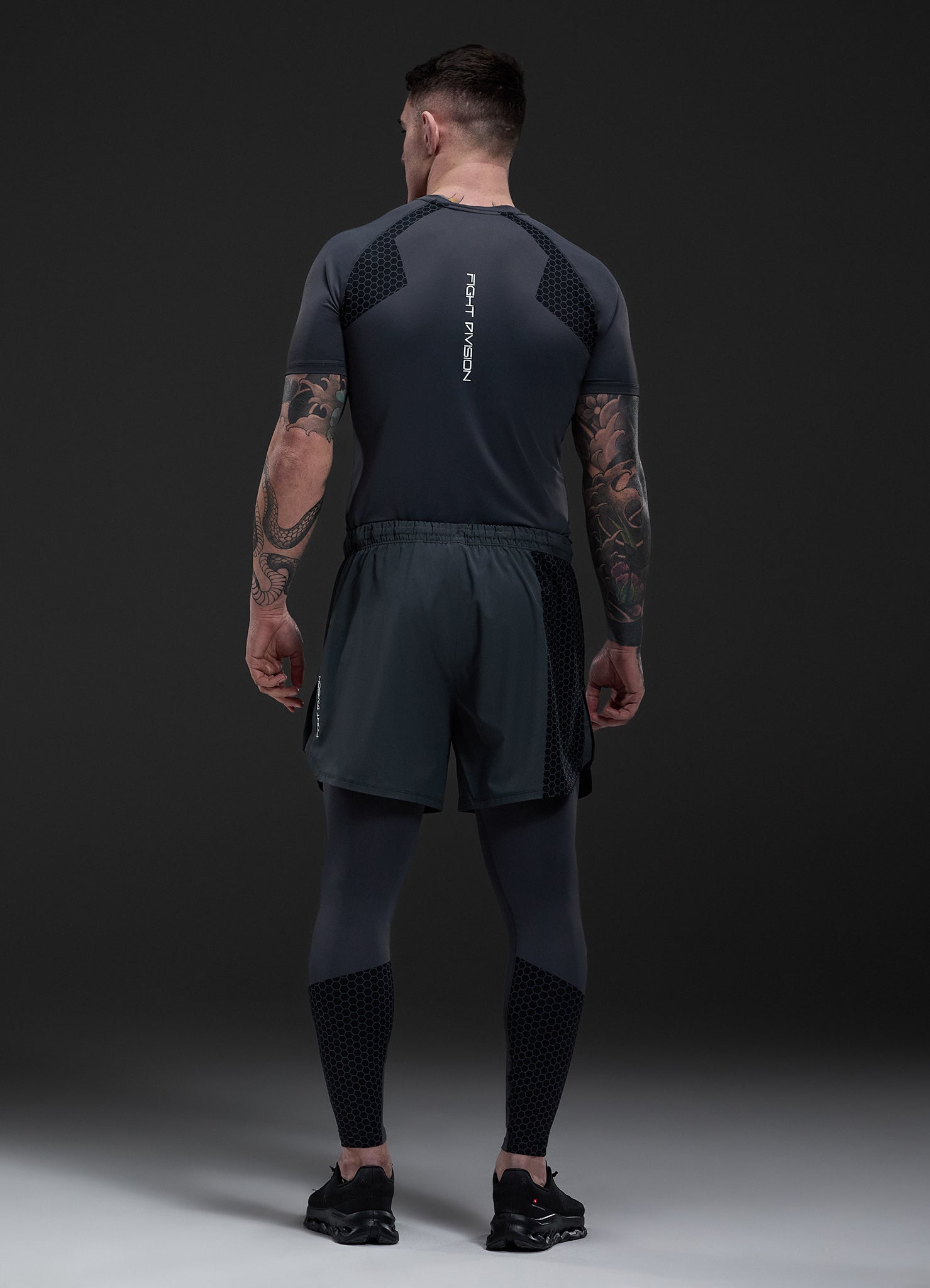 Gym King Fight Division Combat Short Sleeve Rash Guard - Graphite