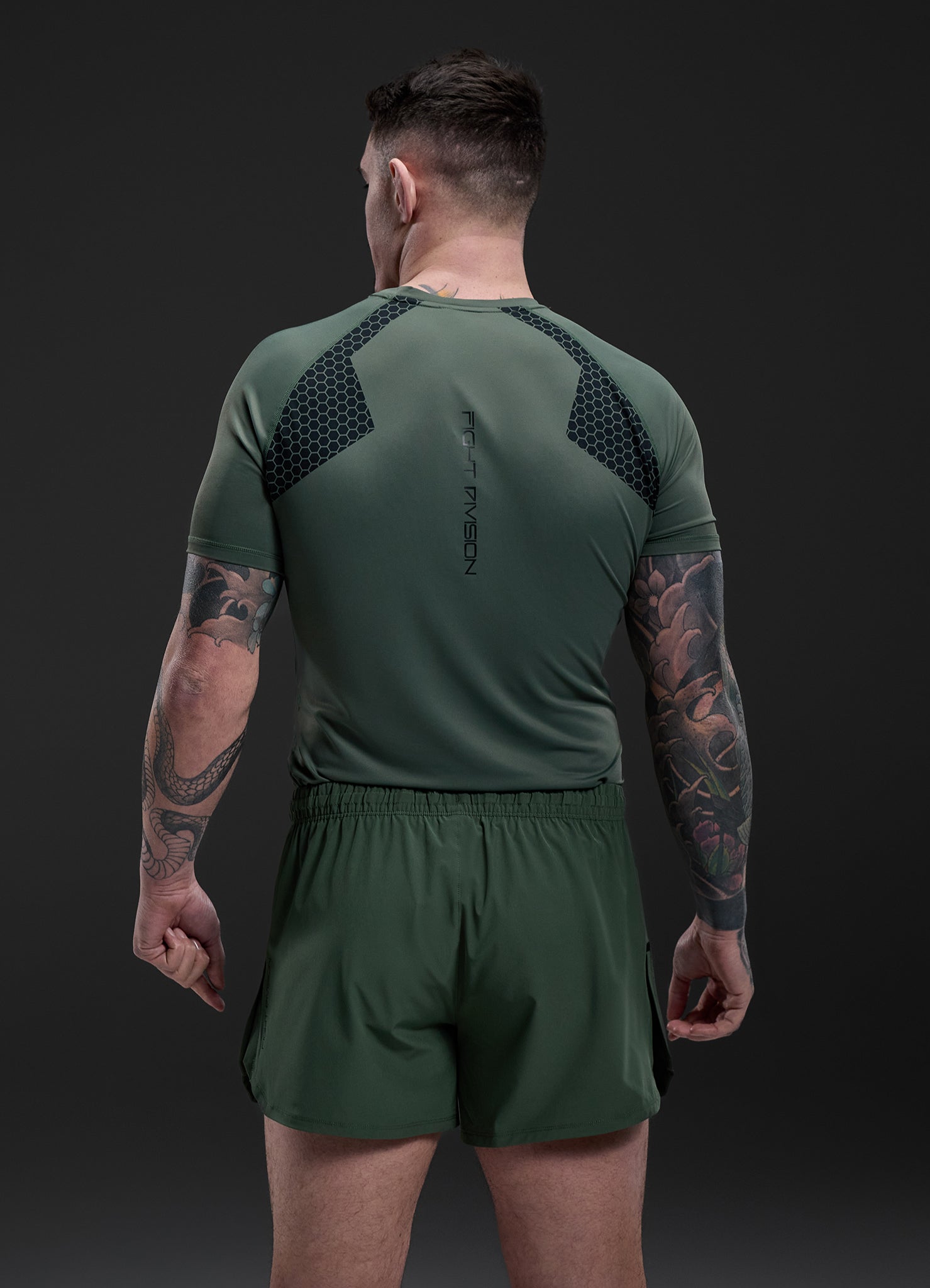 Gym King Fight Division Combat Short Sleeve Rash Guard - Deep Olive