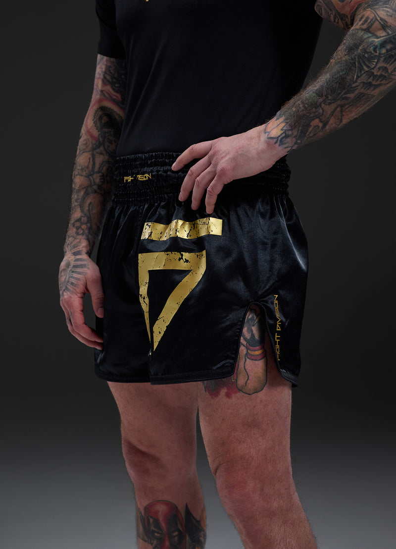 Gym King Fight Division Thai Boxing Short - Black/Gold