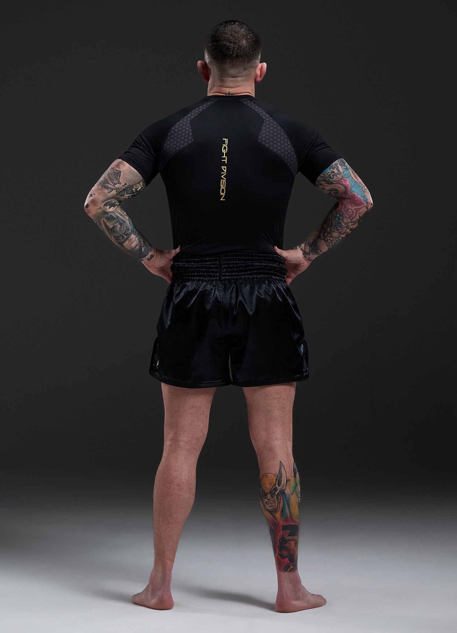 Gym King Fight Division Thai Boxing Short - Black/Gold