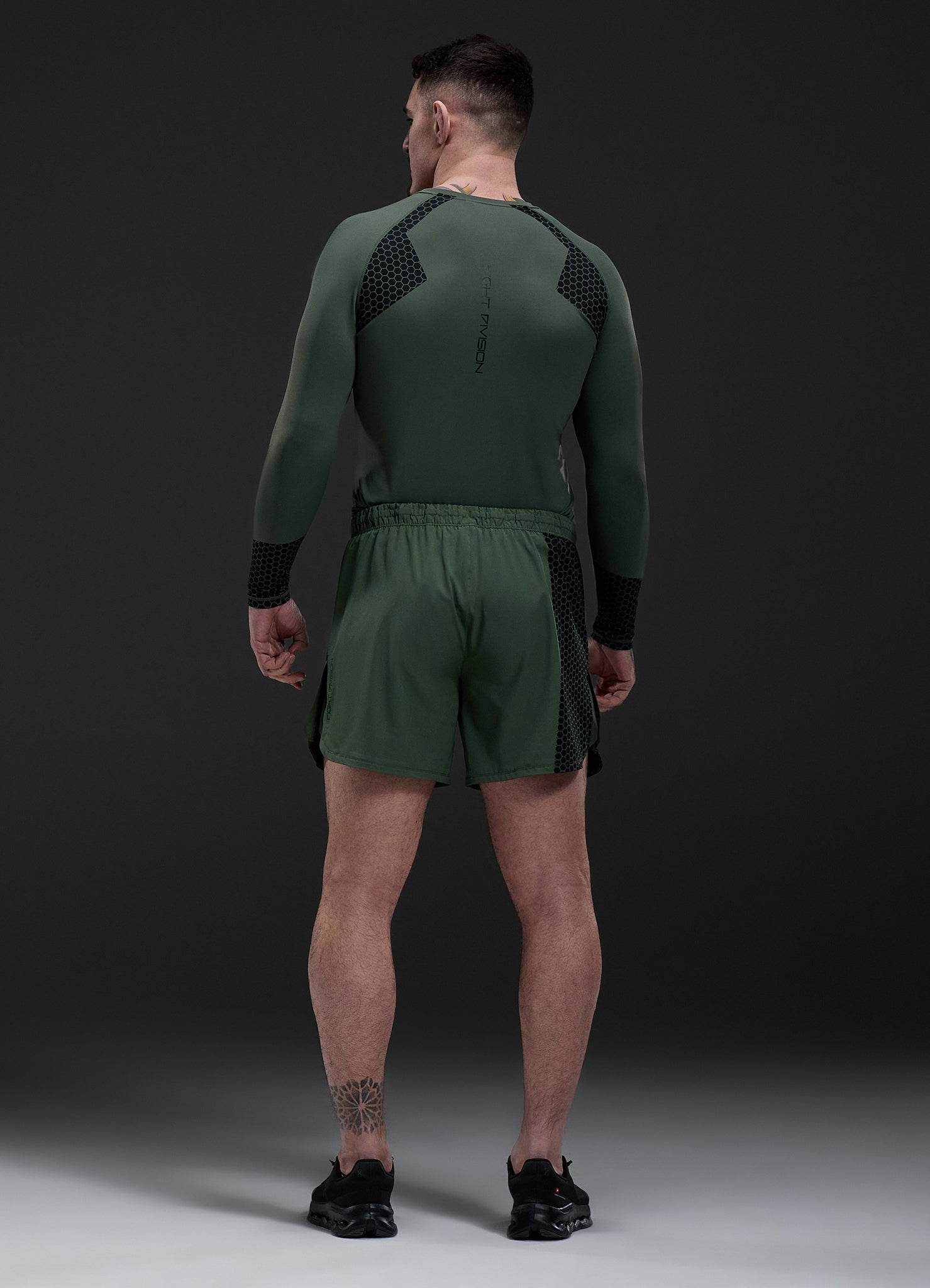 Gym King Fight Division Combat Long Sleeve Rash Guard - Deep Olive
