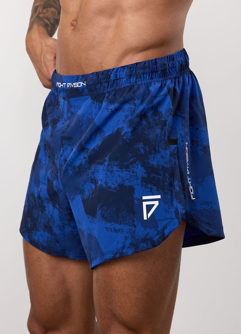 Gym King Fight Division Combat 5" Short - Blue Abstract Print