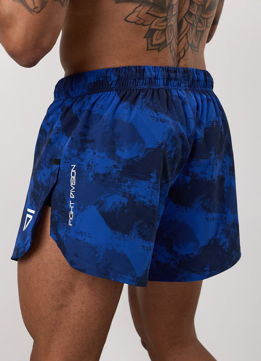 Gym King Fight Division Combat 5" Short - Blue Abstract Print