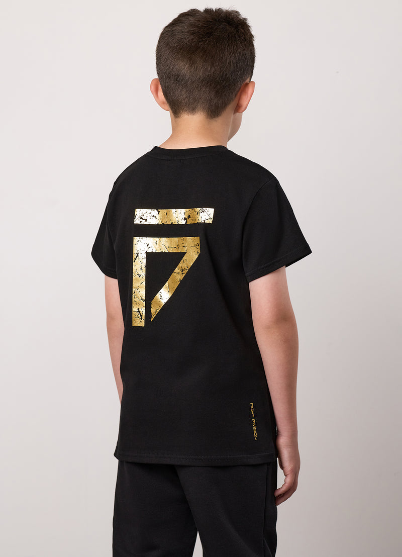 Gym King Kids Fight Division Tee - Black/Gold
