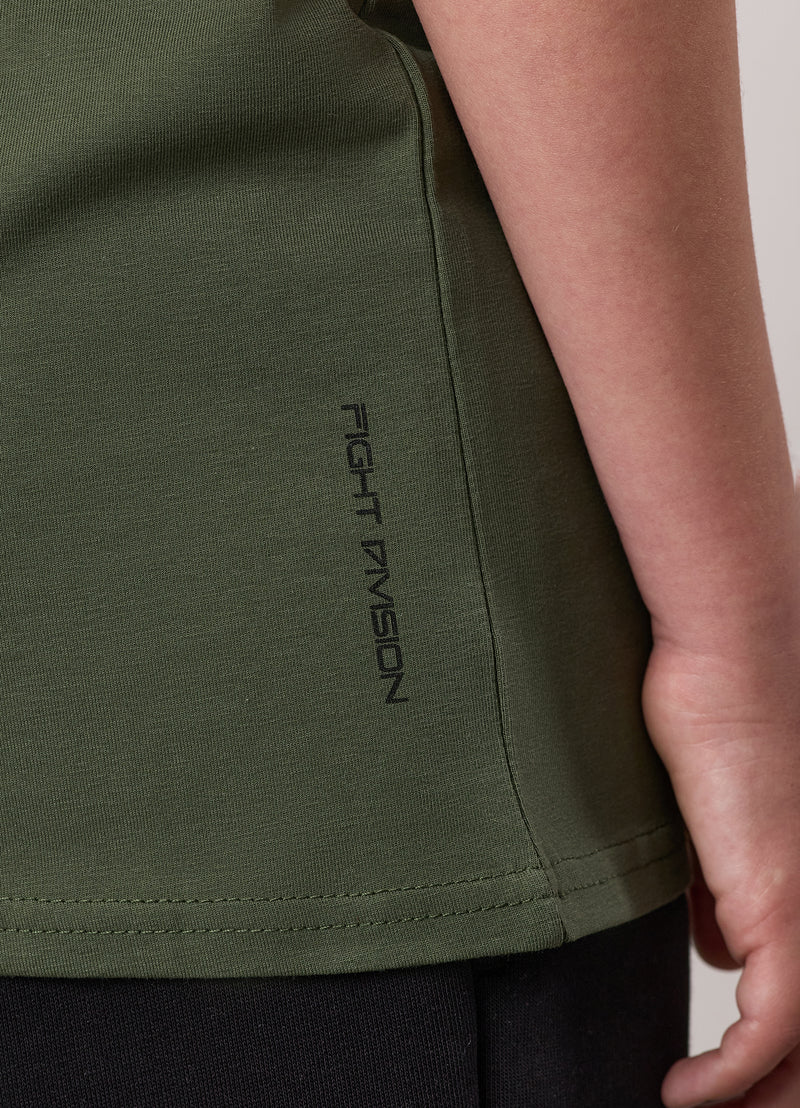 Gym King Kids Fight Division Tee - Deep Olive