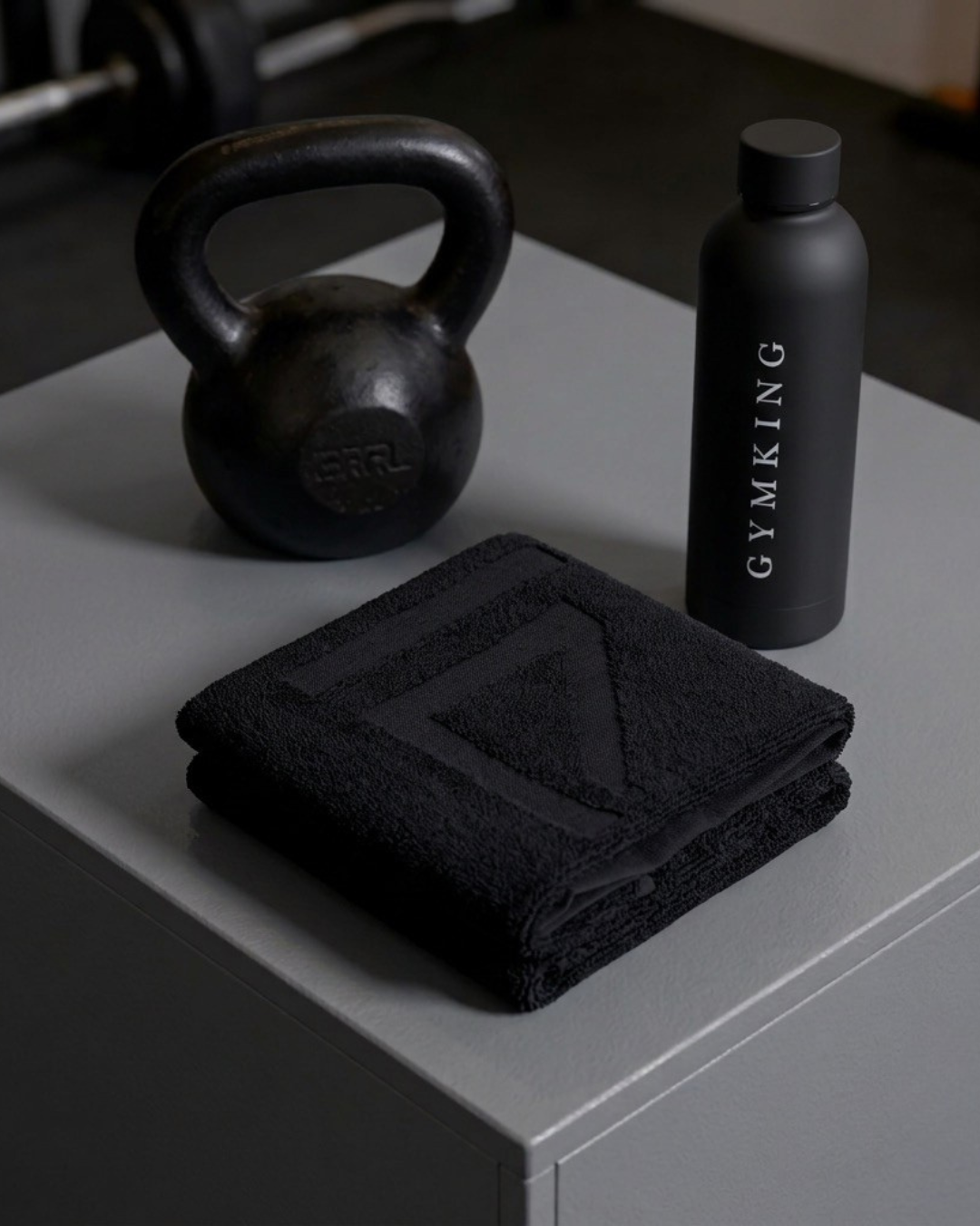 Gym King Small Fight Division Towel - Black/Black
