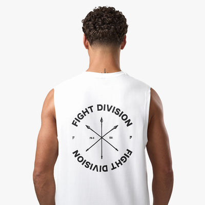 Gym King Fight Division Circle Tank - White