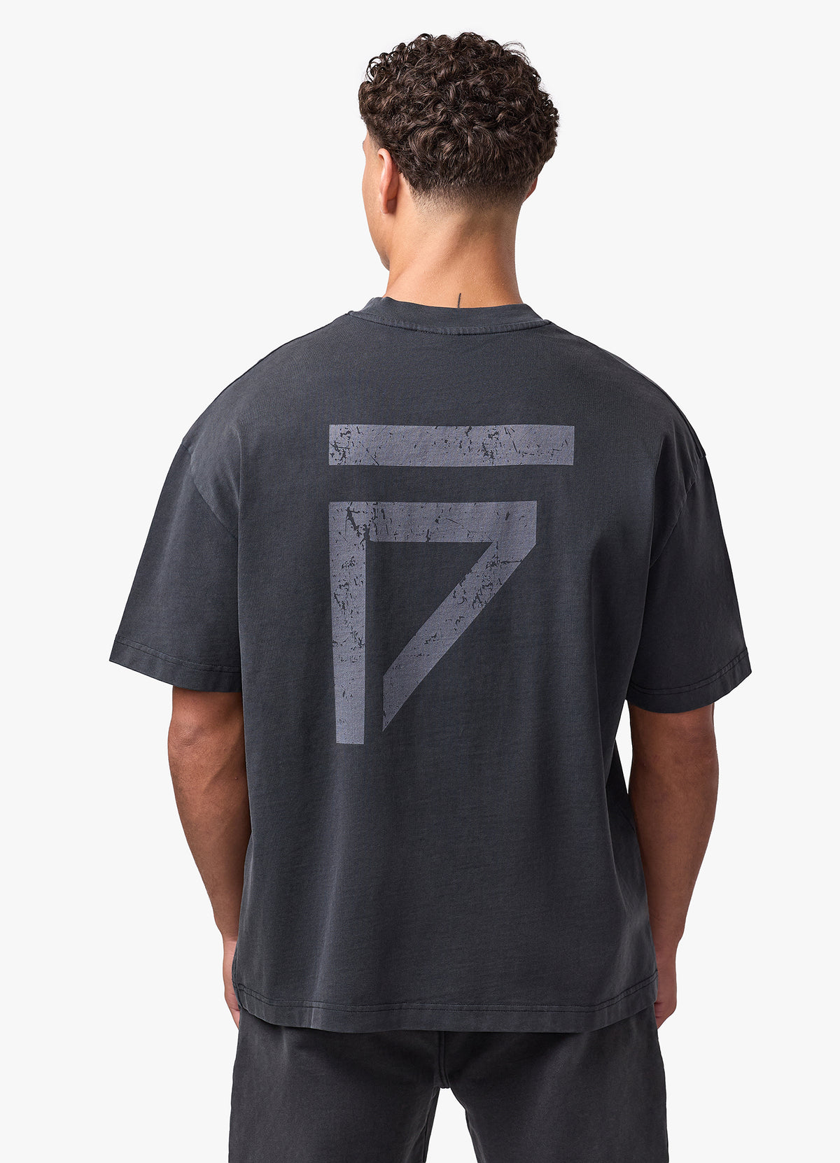 Gym King Fight Division Oversized Washed T-Shirt - Vintage Black
