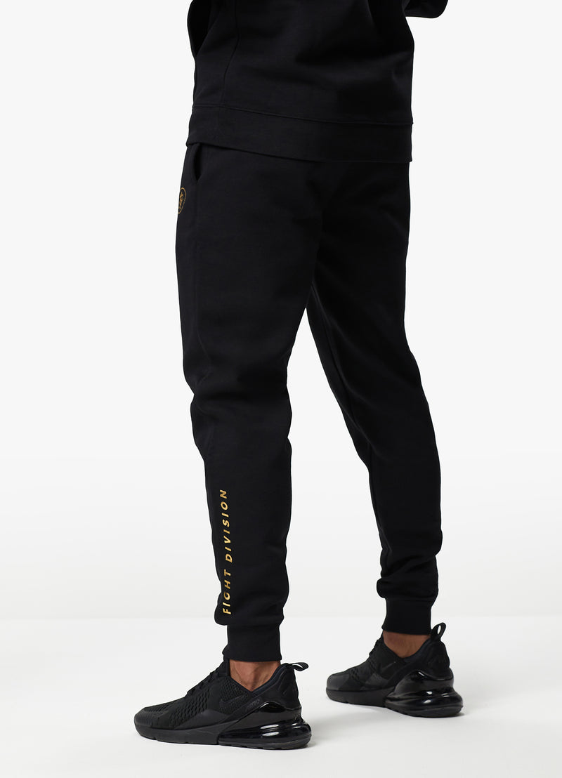 Gym King Fight Division Fleece Jogger - Black/Gold