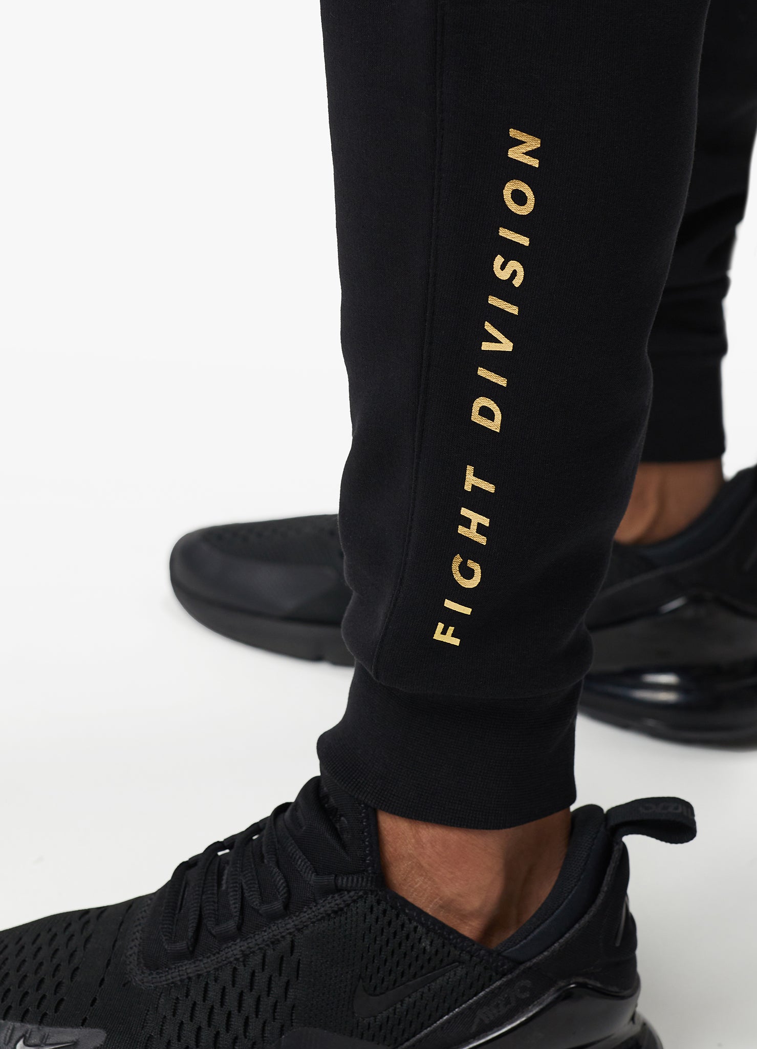 Gym King Fight Division Fleece Jogger Black Gold Xs