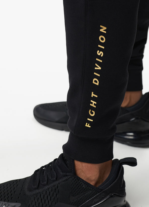 Gym King Fight Division Fleece Jogger - Black/Gold