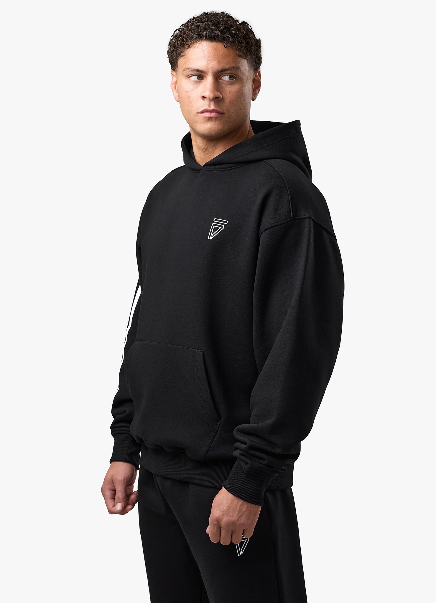 Gym King Fight Division Outline Hoodie - Black