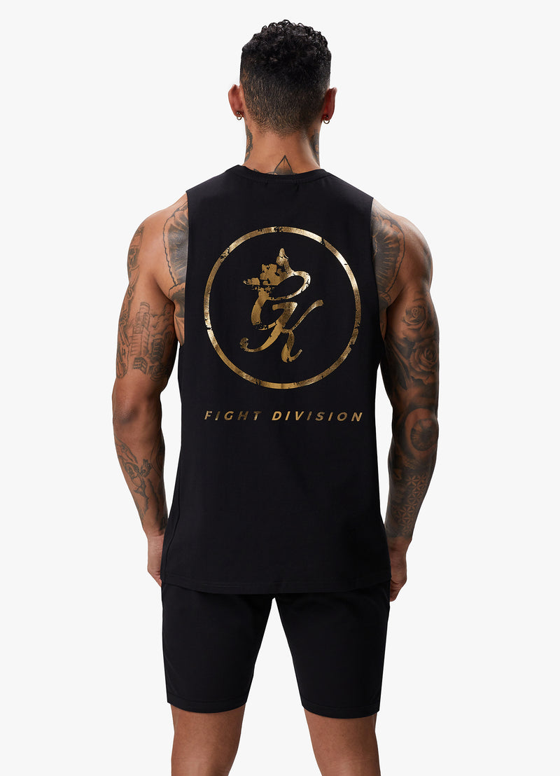 Gym King Fight Division Vest - Black/Gold