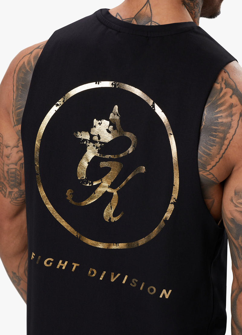 Gym King Fight Division Vest - Black/Gold
