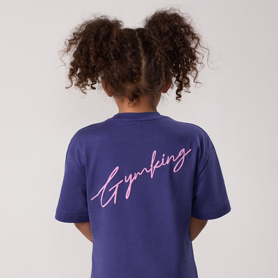 Gym King Kids Script Boyfriend Tee - Starlight Blue