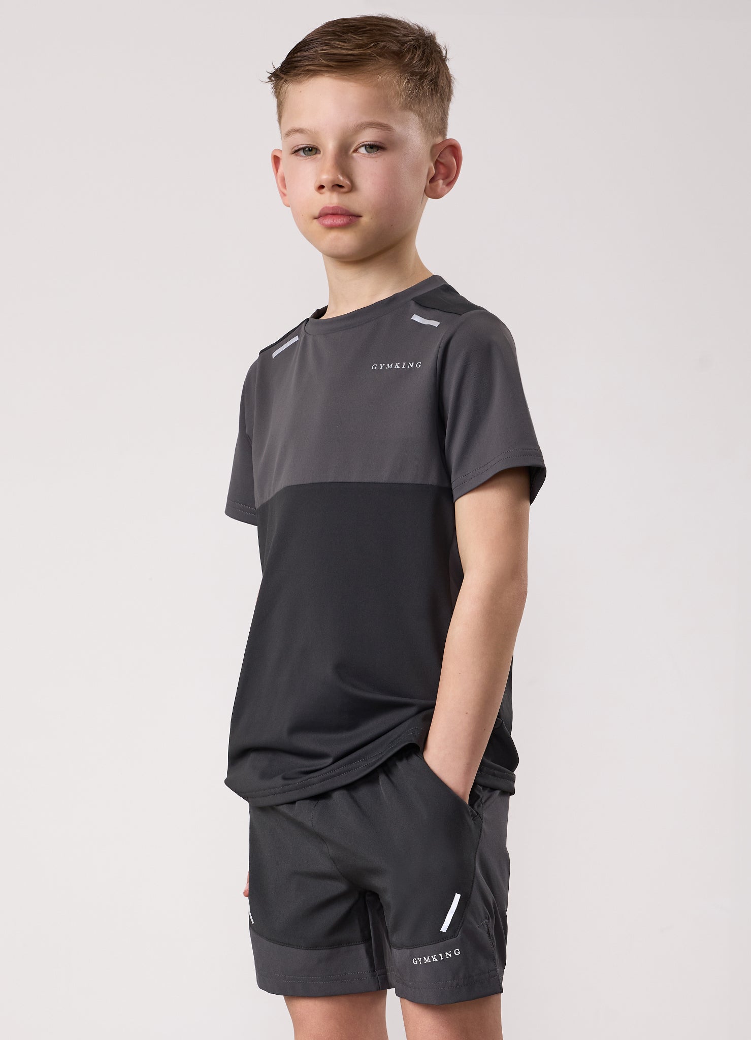 Gym King Kids Advance Tee - Urban Grey/Fossil Grey