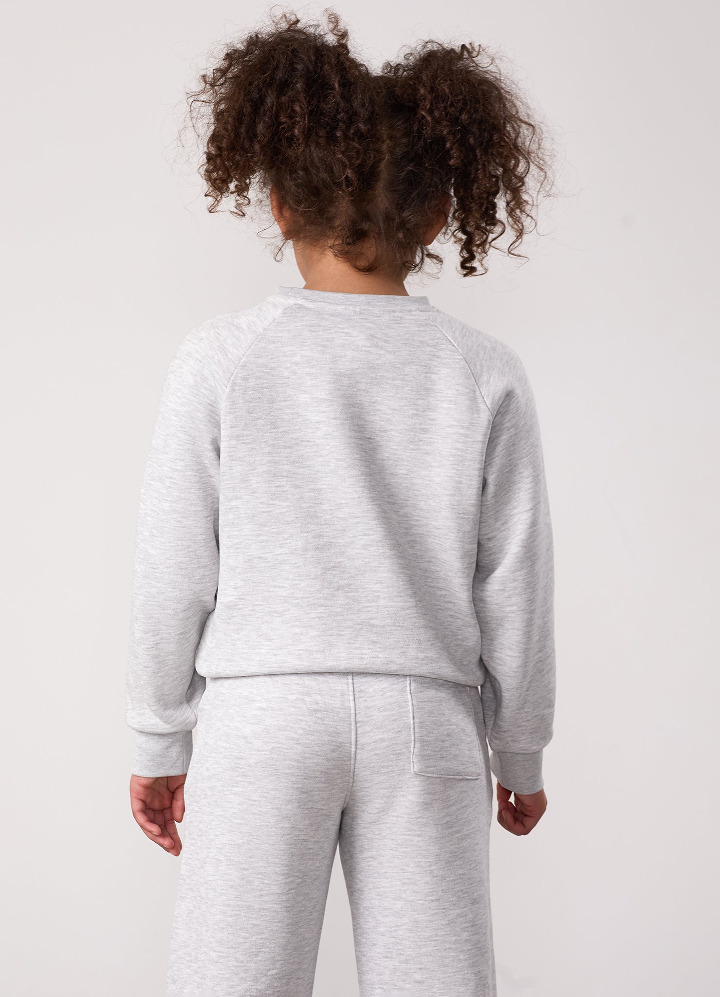 Gym King Kids Shadow Crew Tracksuit - Snow Marl