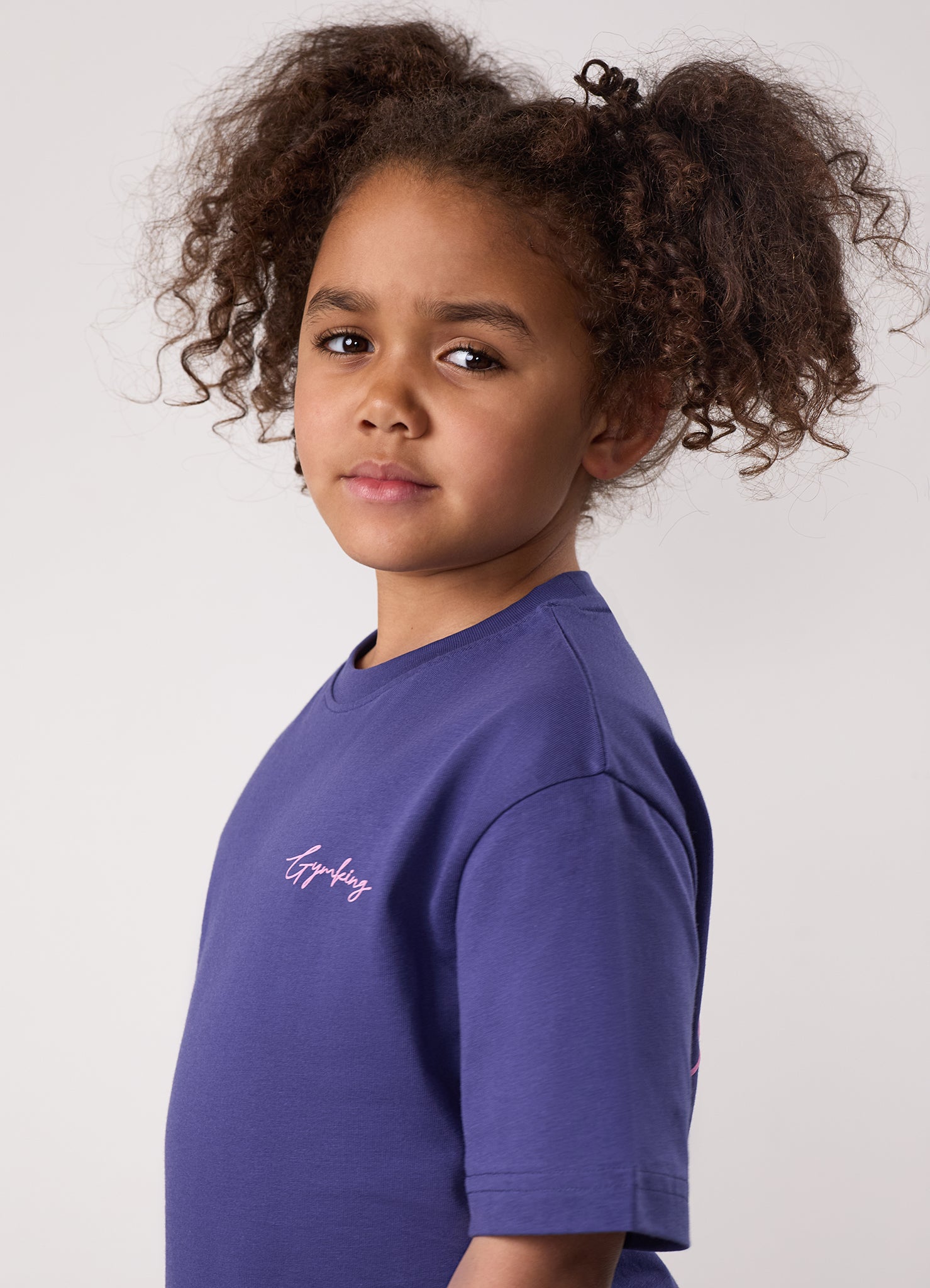 Gym King Kids Script Boyfriend Tee - Starlight Blue