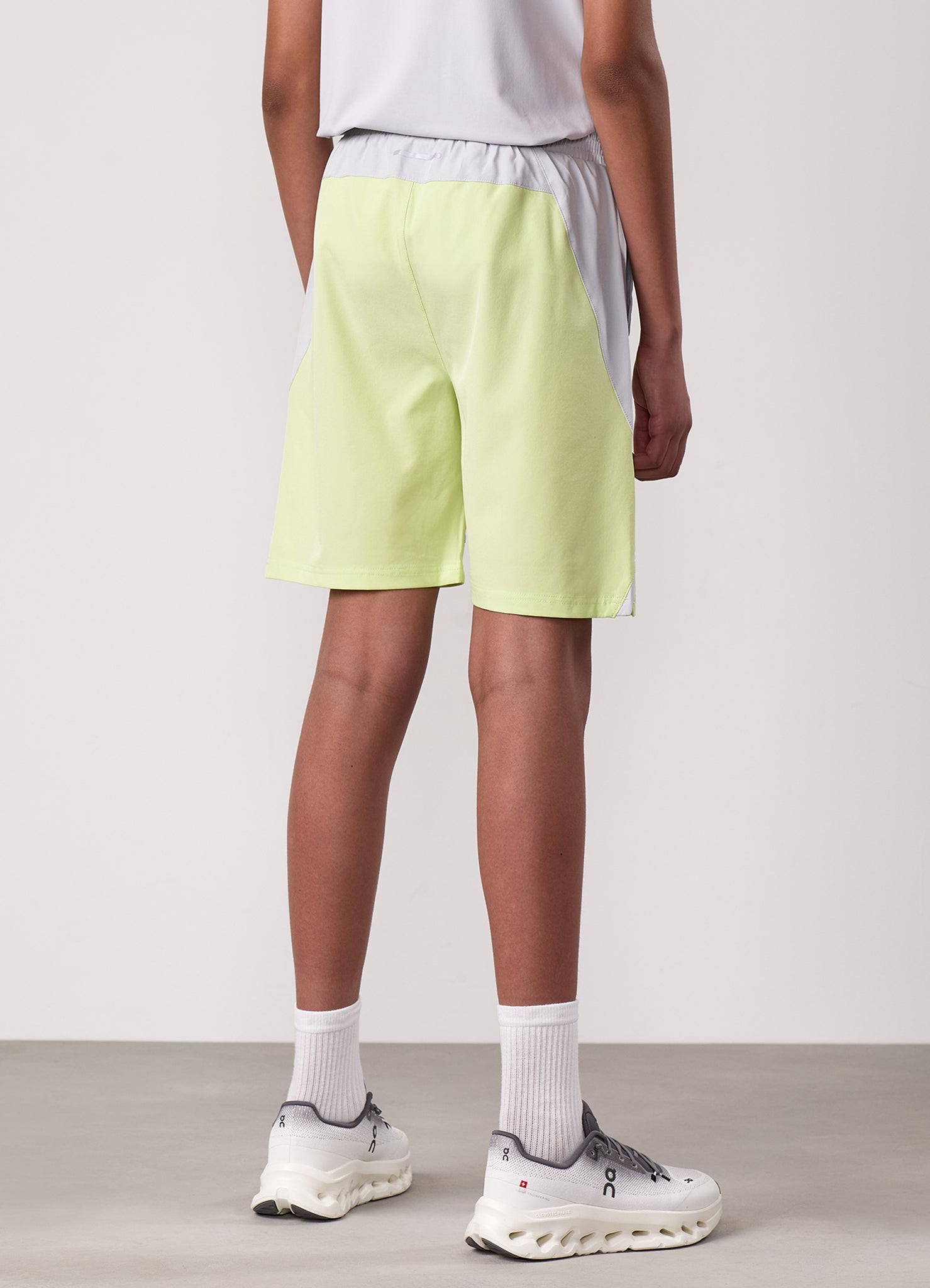 Gym King Kids Advance Tracksuit Top and Shorts - Light Grey/Limelight