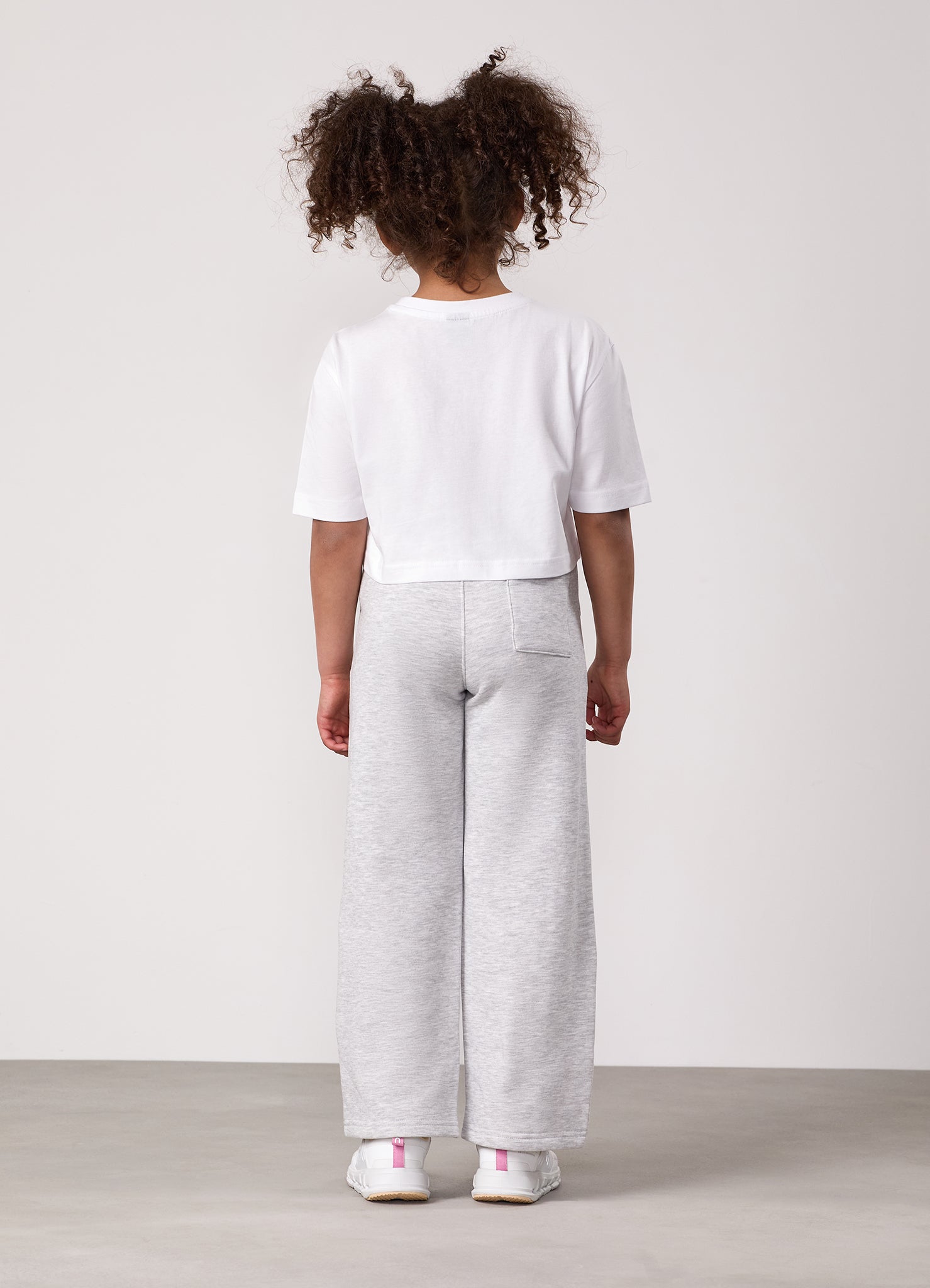 Gym King Kids Shadow Cropped Tee - White/Dusky Fern