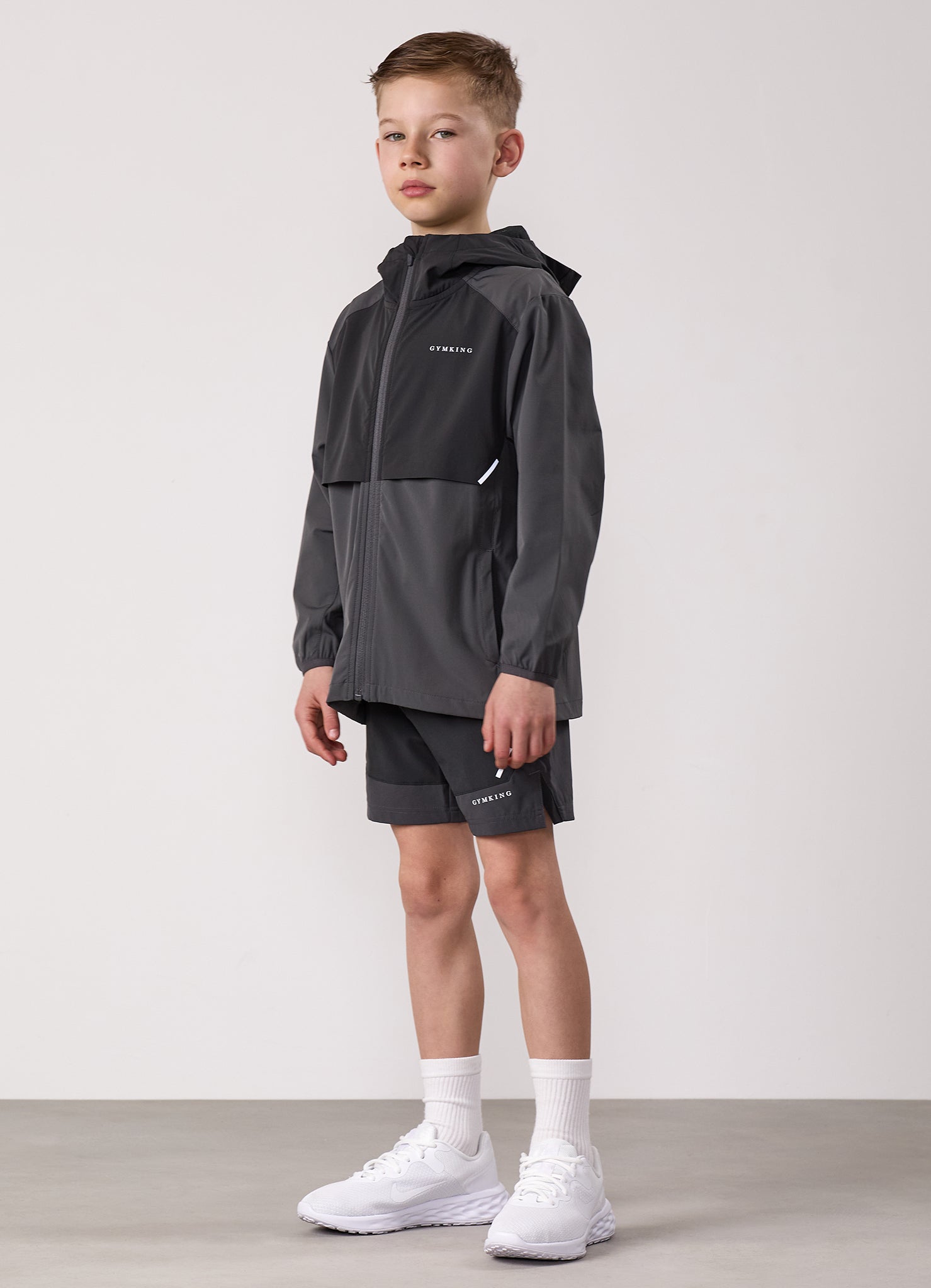 Gym King Kids Advance Tracksuit Top - Urban Grey/Fossil Grey