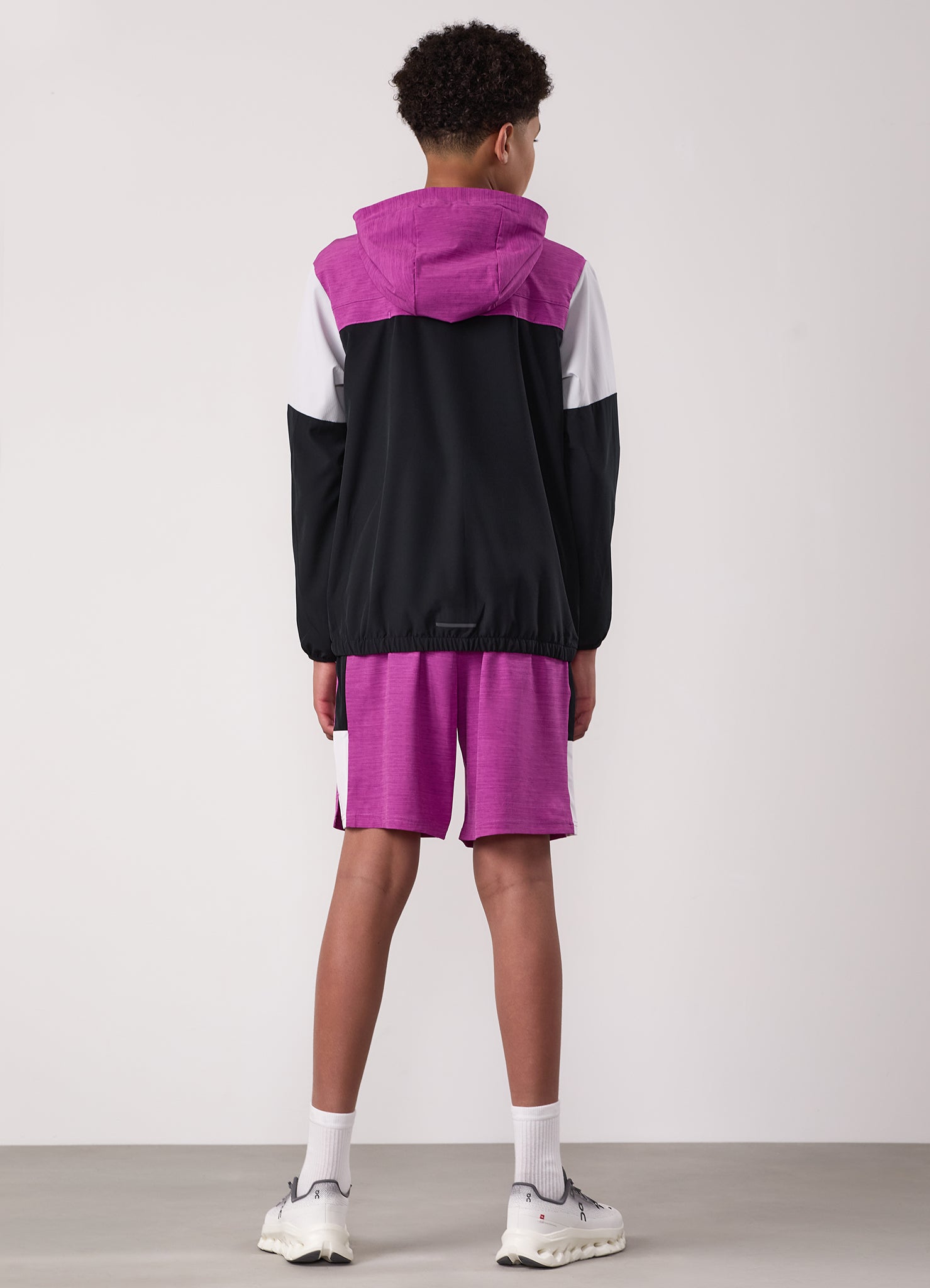 Gym King Kids Vision Tracksuit Top and Shorts - Orchid/Dark Grey