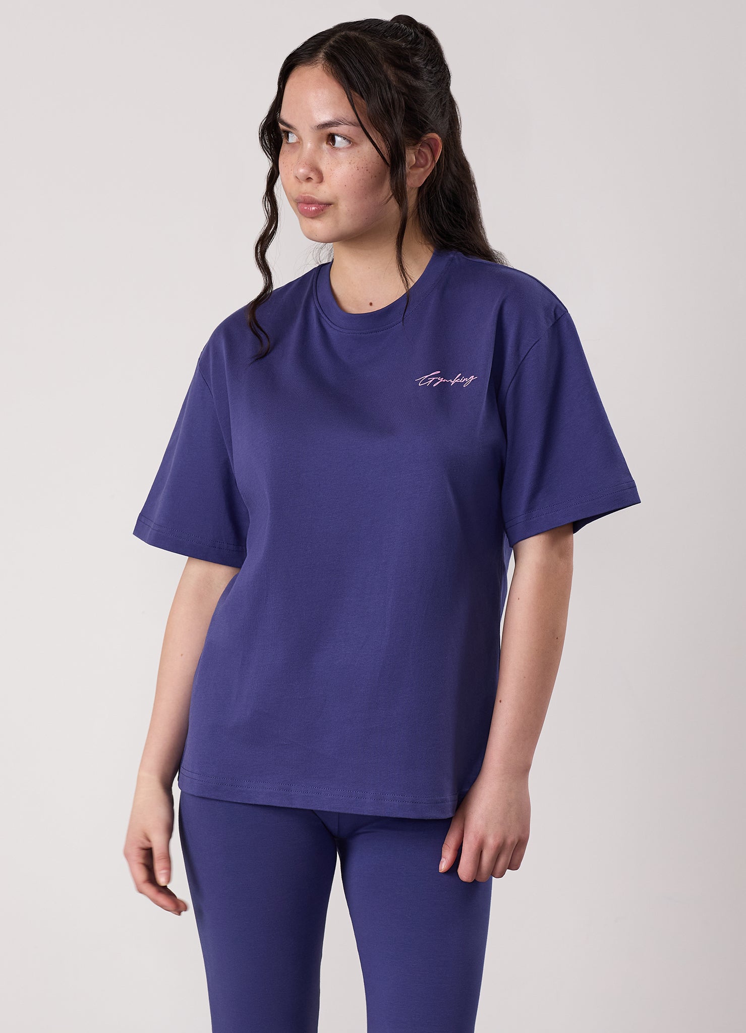 Gym King Kids Script Boyfriend Tee - Starlight Blue