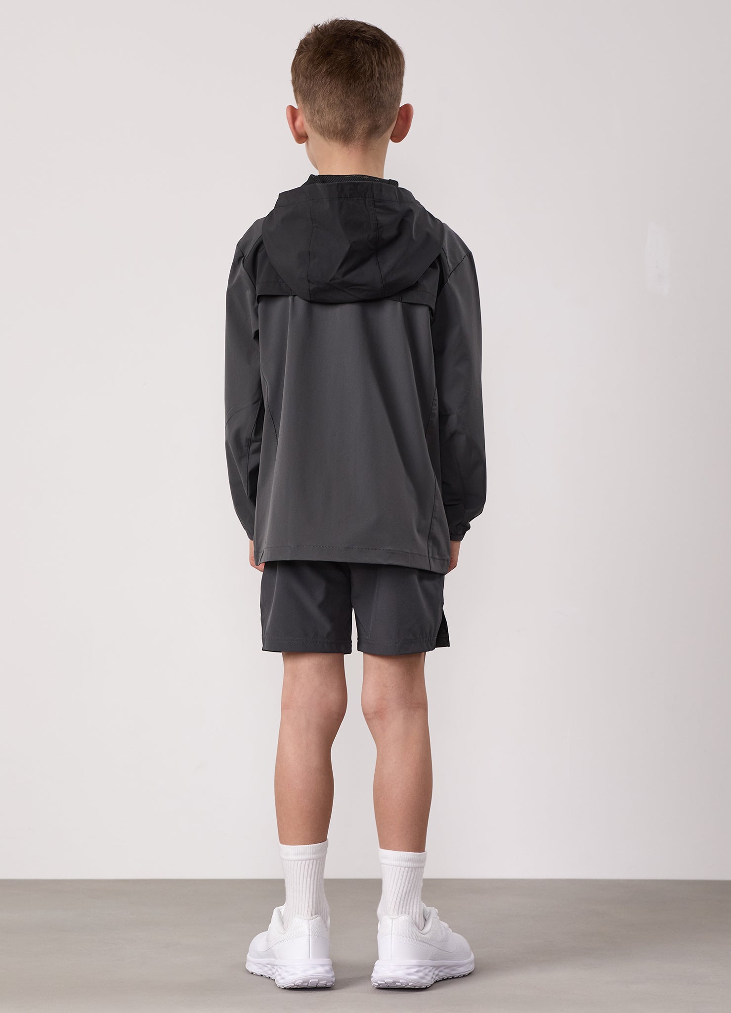 Gym King Kids Advance Tracksuit Top and Shorts - Urban Grey/Fossil Grey