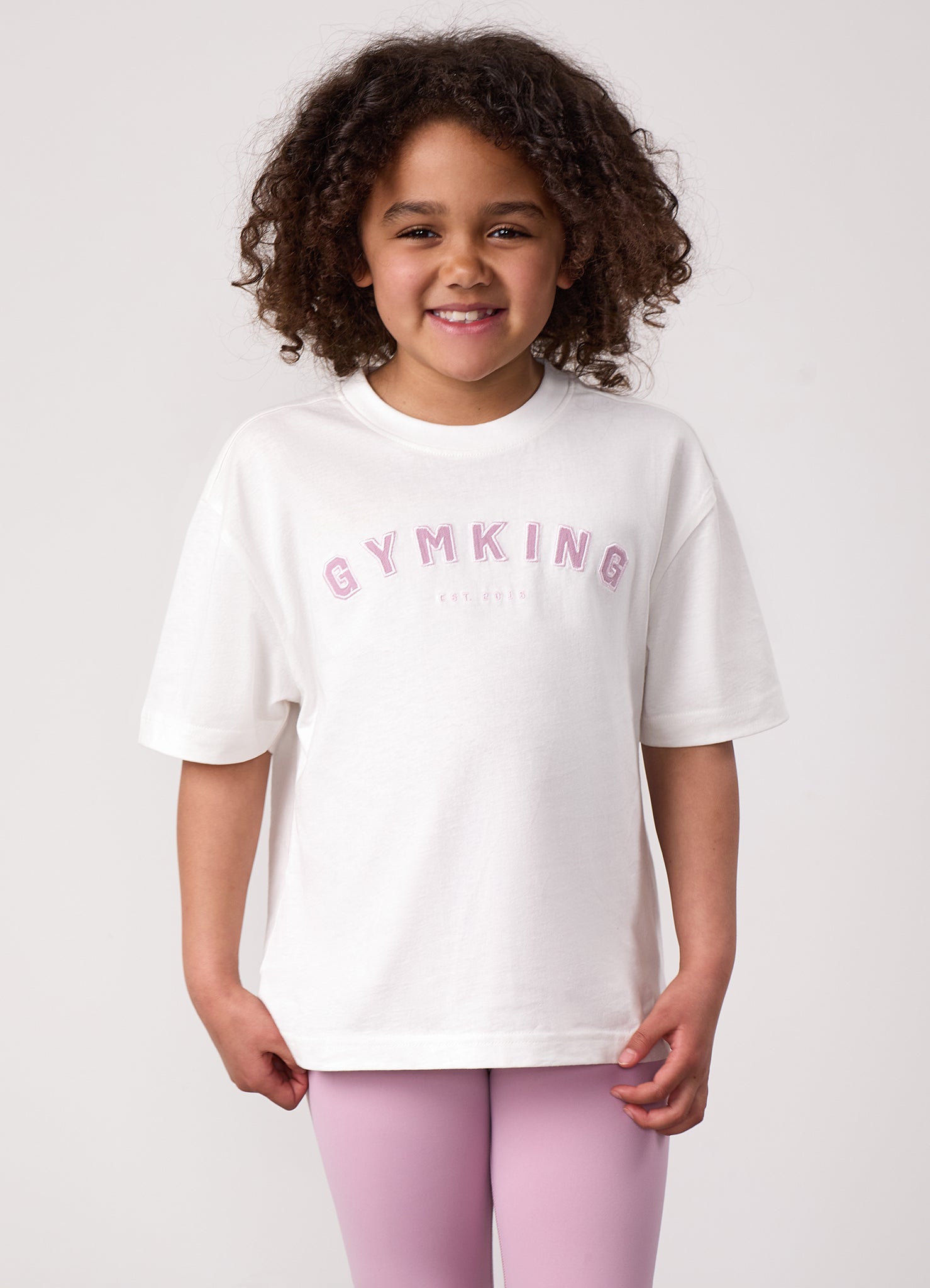 Gym King Kids Shadow Boyfriend Tee - Cream