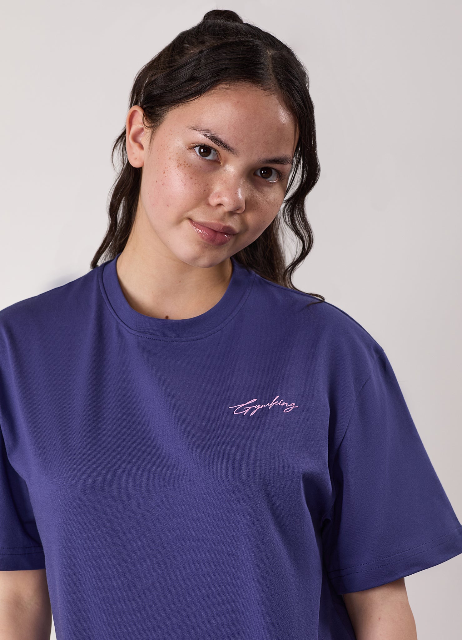 Gym King Kids Script Boyfriend Tee - Starlight Blue