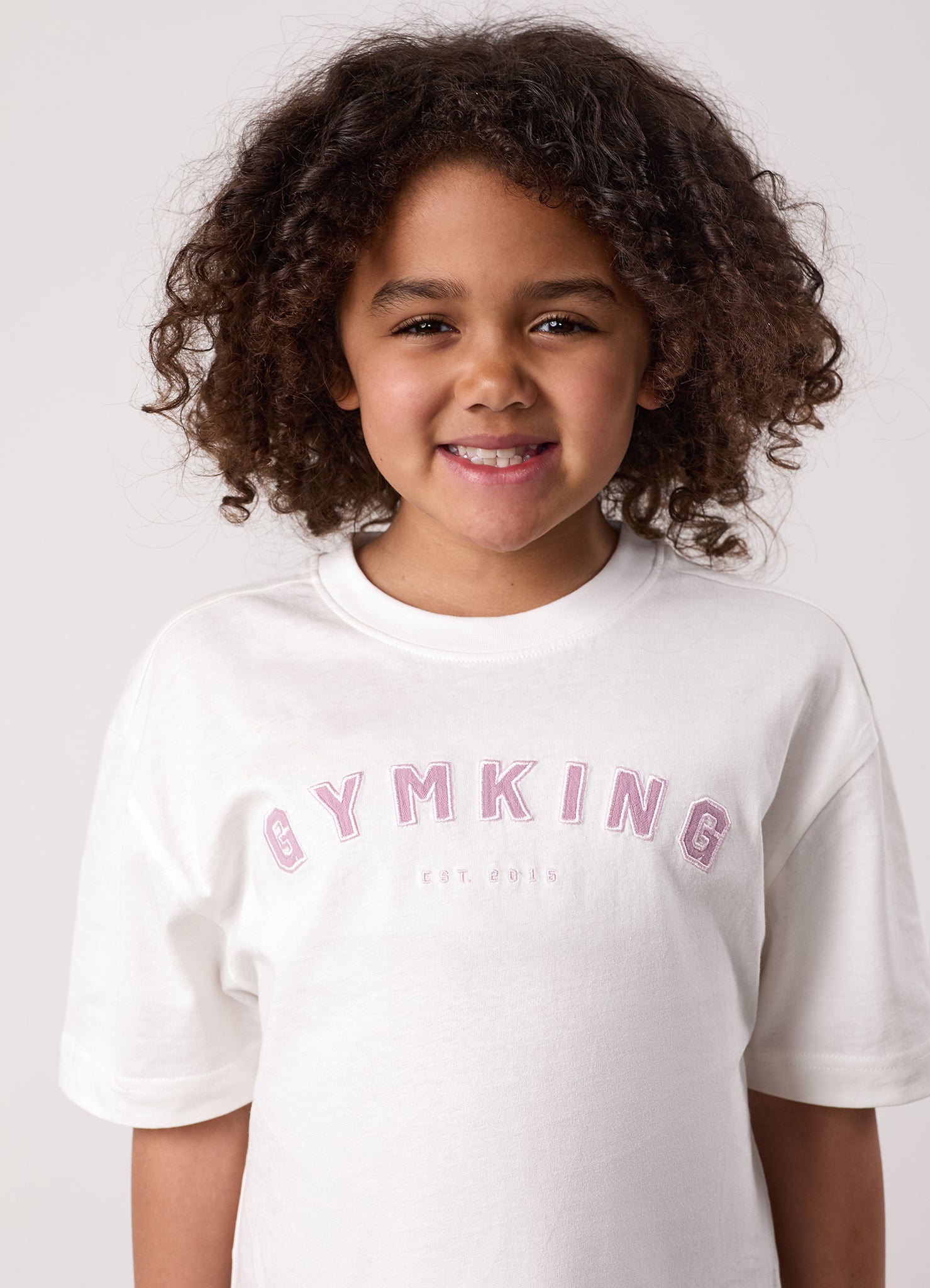 Gym King Kids Shadow Boyfriend Tee - Cream