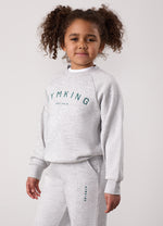 Gym King Kids Shadow Crew Tracksuit - Snow Marl