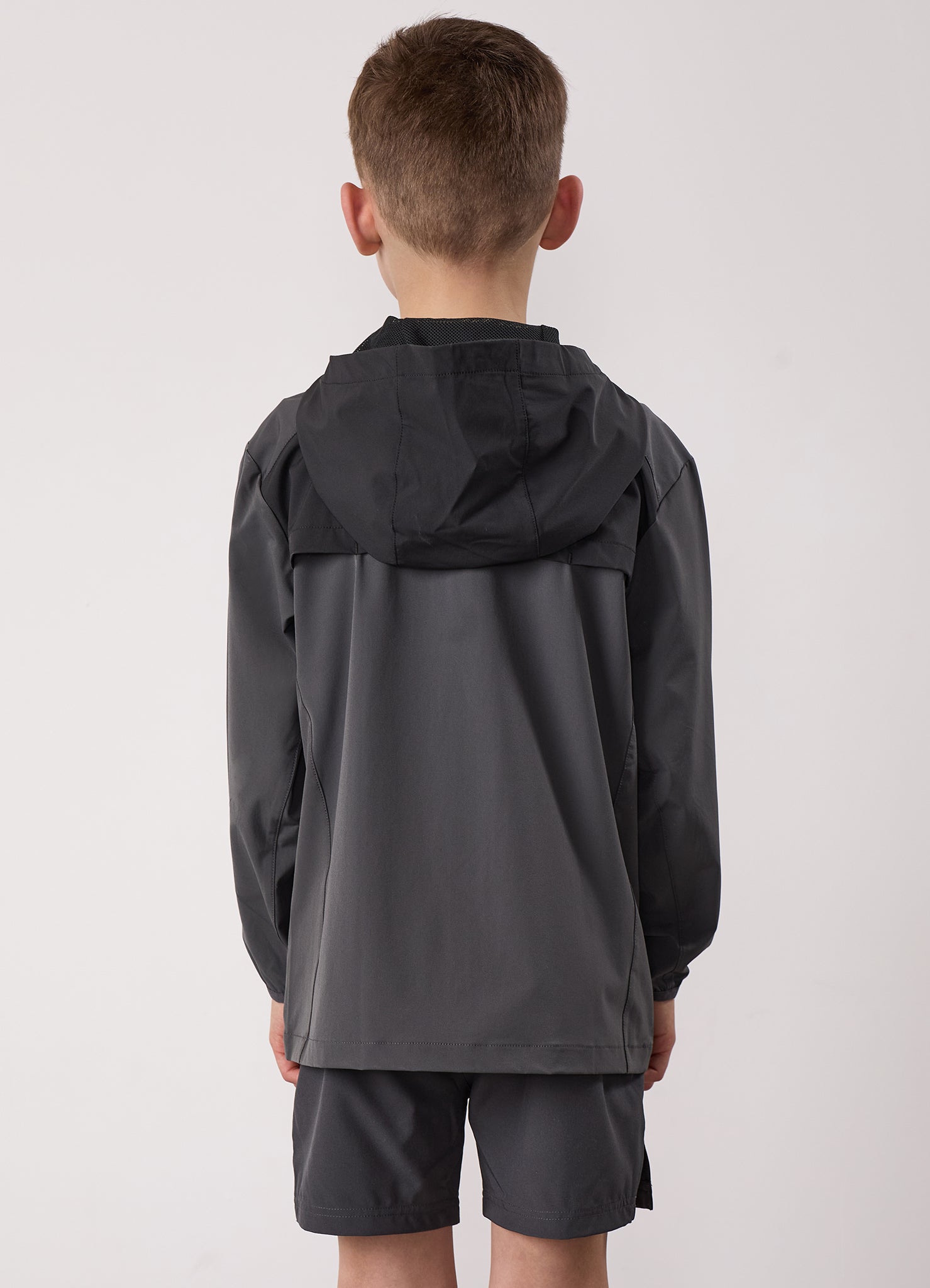 Gym King Kids Advance Tracksuit Top and Shorts - Urban Grey/Fossil Grey