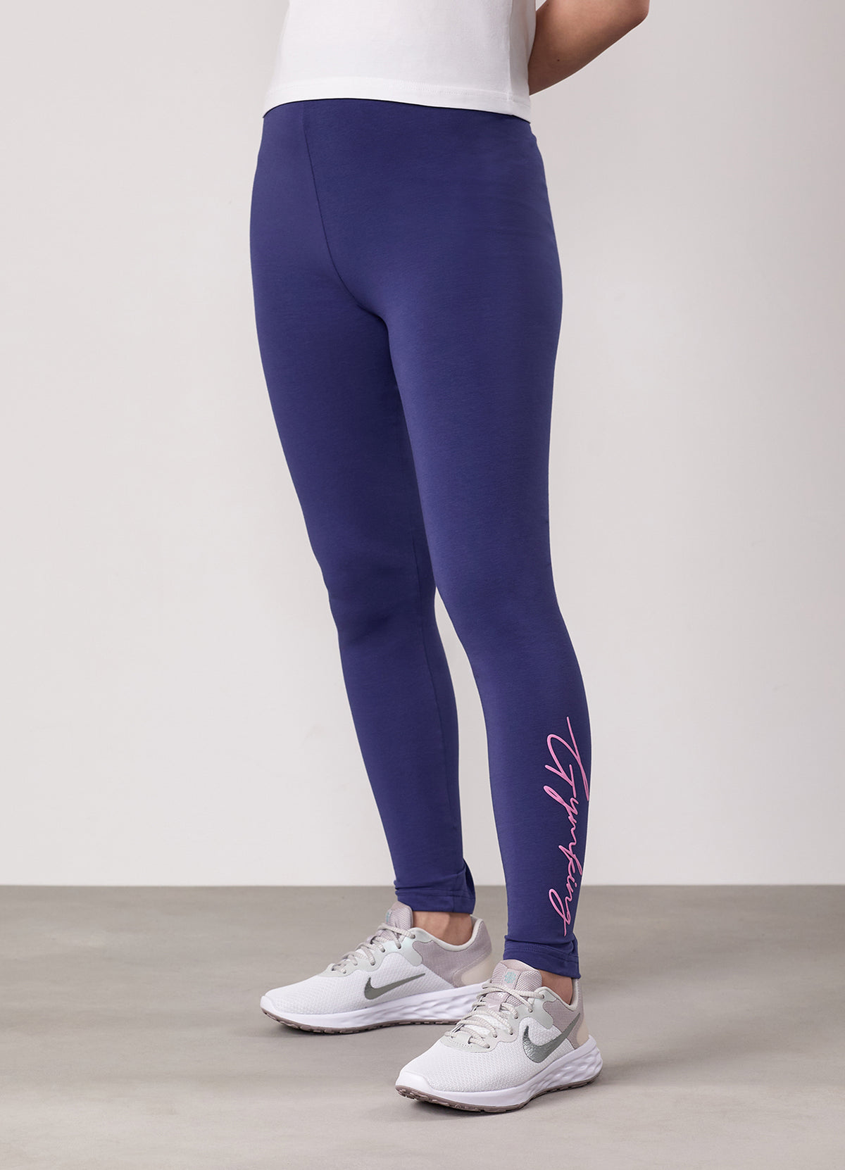 Gym King Older Kids Script Jersey Legging - Starlight Blue