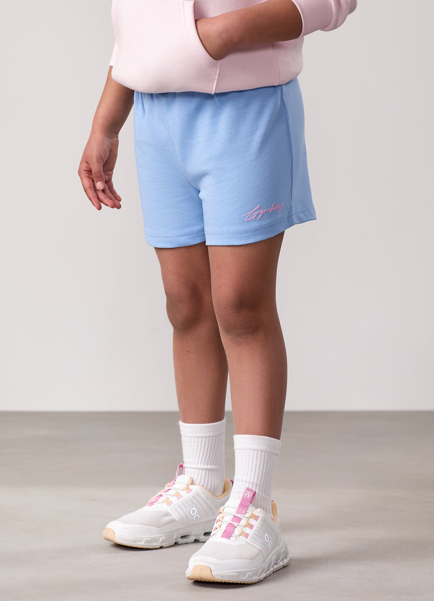 Gym King Kids Script Relaxed Fit Short - Sky Blue