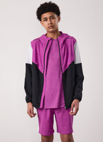 Gym King Kids Vision Tracksuit Top and Shorts - Orchid/Dark Grey