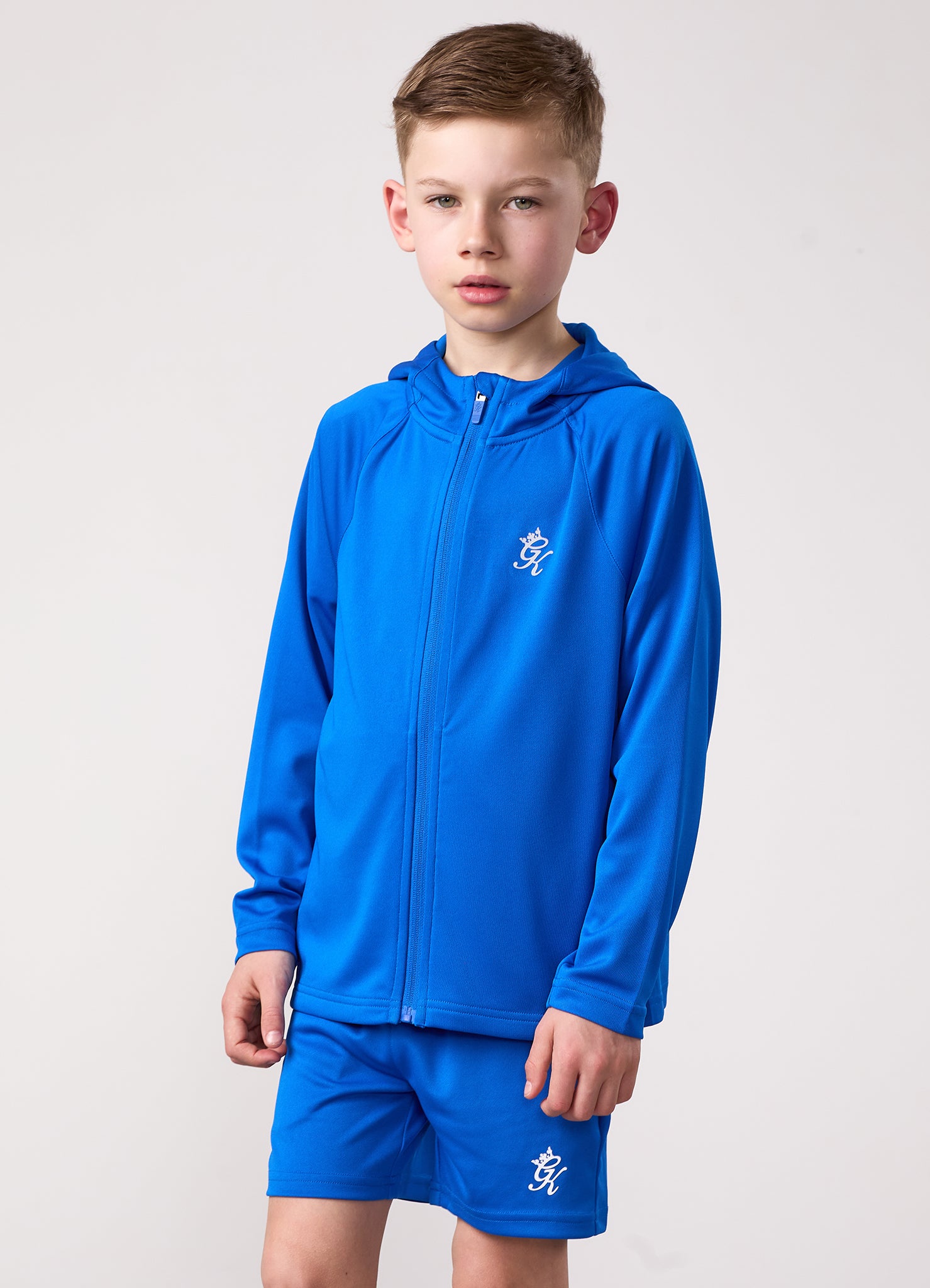 Gym King Kids Lightweight Poly Full Zip - Sonic Blue