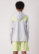 Gym King Kids Advance Tracksuit Top and Shorts - Light Grey/Limelight