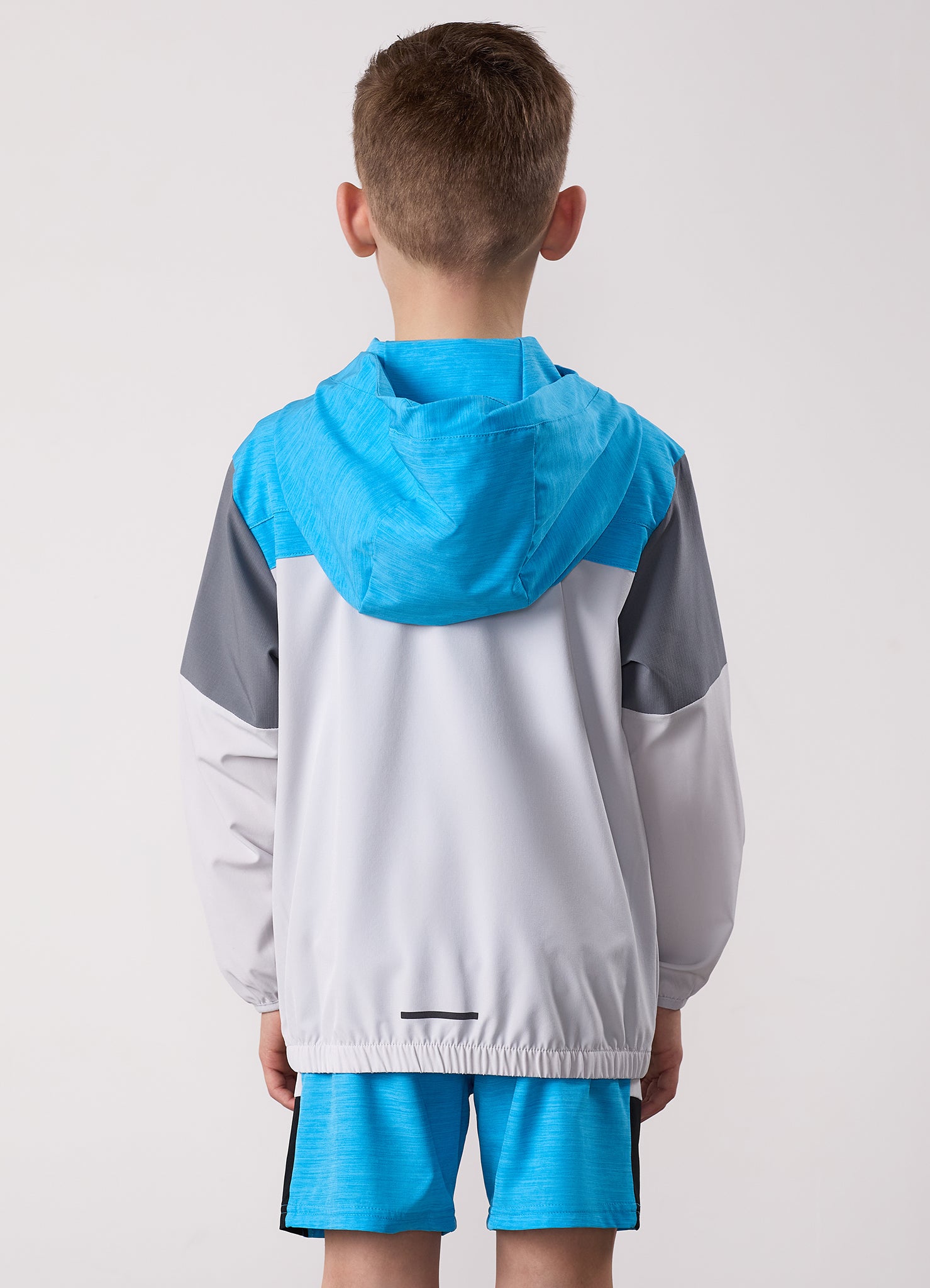 Gym King Kids Vision Tracksuit Top - Light Grey/Portofino Blue