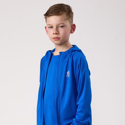 Gym King Kids Lightweight Poly Full Zip - Sonic Blue