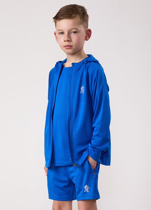 Gym King Kids Lightweight Poly Full Zip - Sonic Blue
