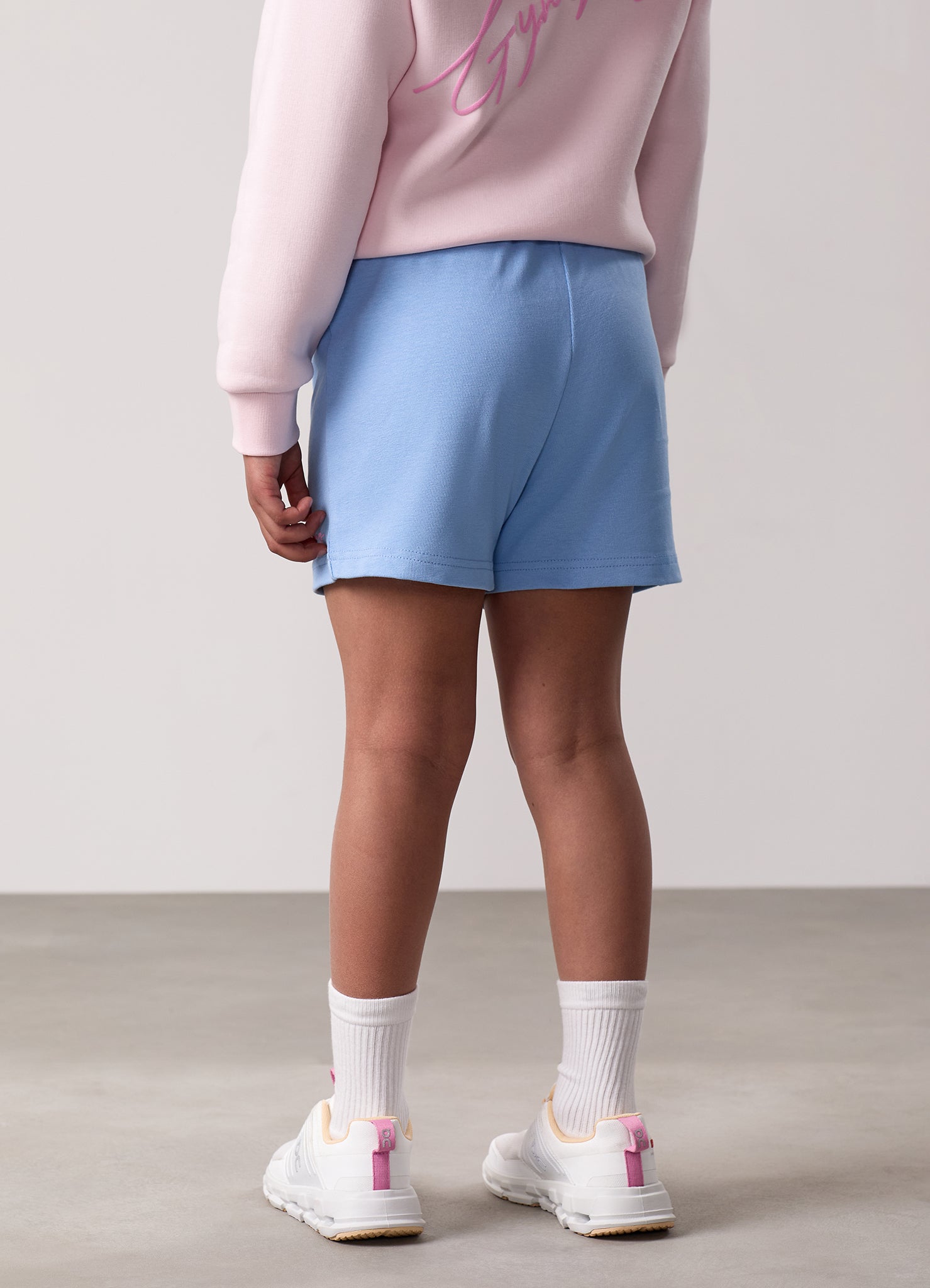 Gym King Kids Script Relaxed Fit Short - Sky Blue